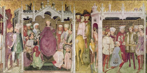 Königin Teodolinda auf dem Thron